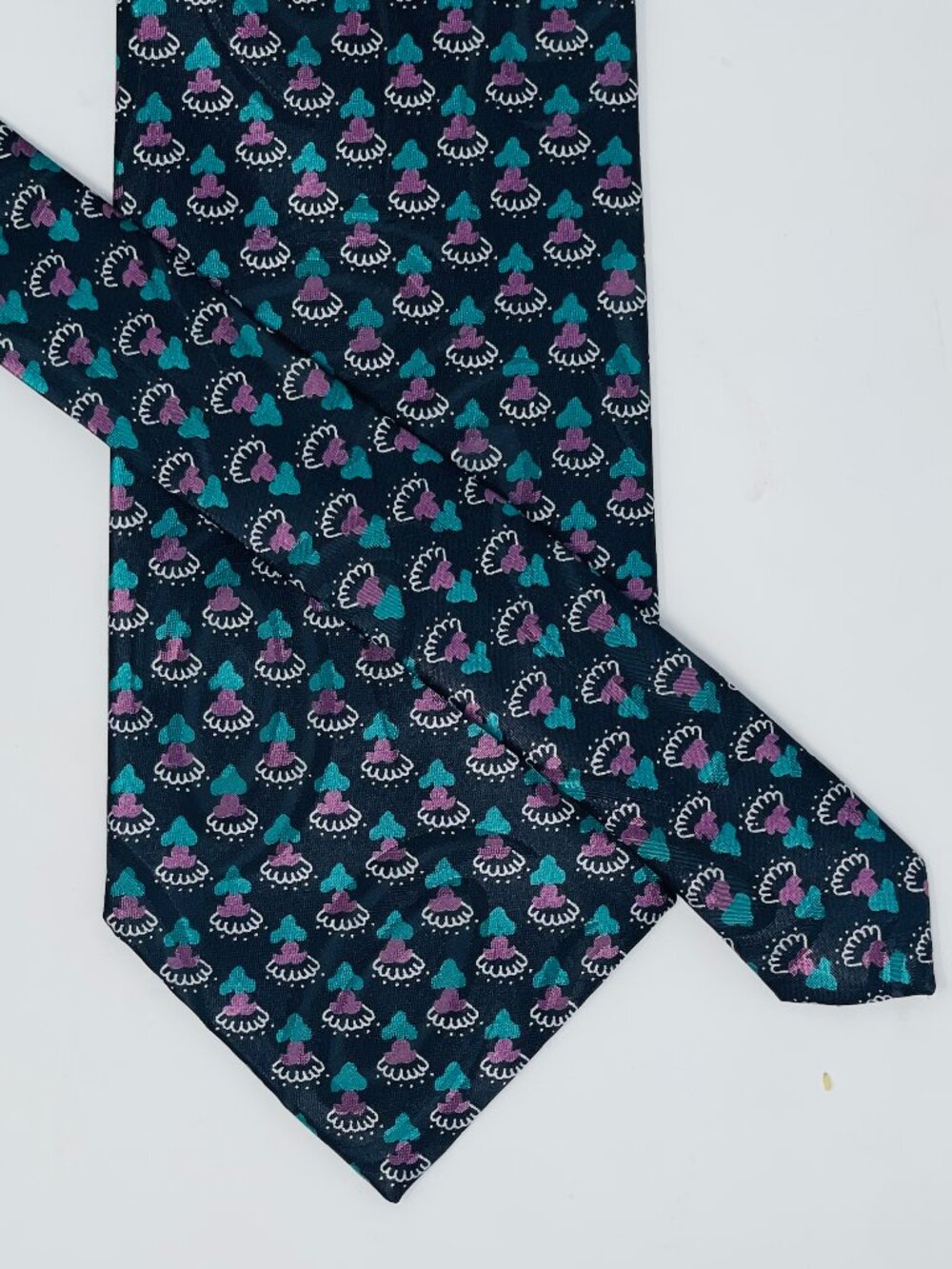 Christian Dior Monsieur Polyester Tie Navy Abstract Geometric Designer 4” x 56”